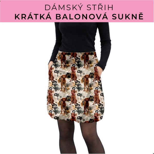 Dámský střih - balonová krátká sukně