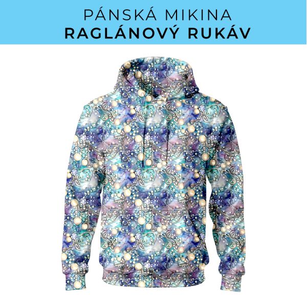 PÁNSKÝ střih - mikina raglan ZÁKLADNÍ s kapucí