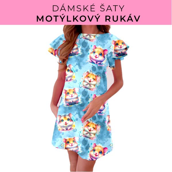 DÁMSKÝ střih - šaty s motýlkovým rukávem