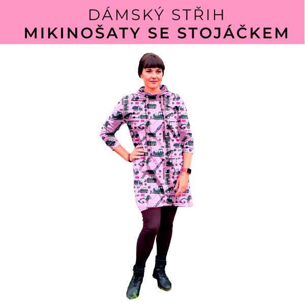 Dámský střih - mikinové šaty se stojáčkem