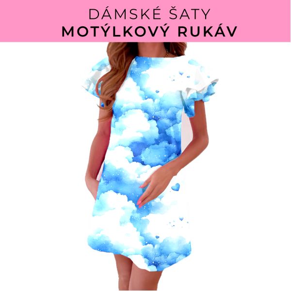 DÁMSKÝ střih - šaty s motýlkovým rukávem