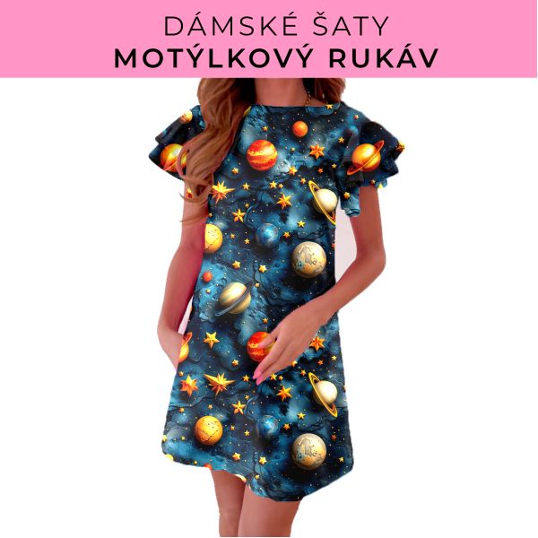 DÁMSKÝ střih - šaty s motýlkovým rukávem