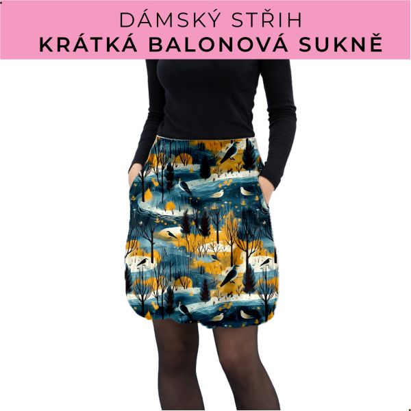 Dámský střih - balonová krátká sukně