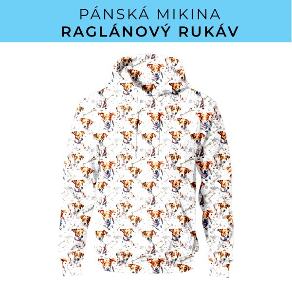 PÁNSKÝ střih - mikina raglan ZÁKLADNÍ s kapucí