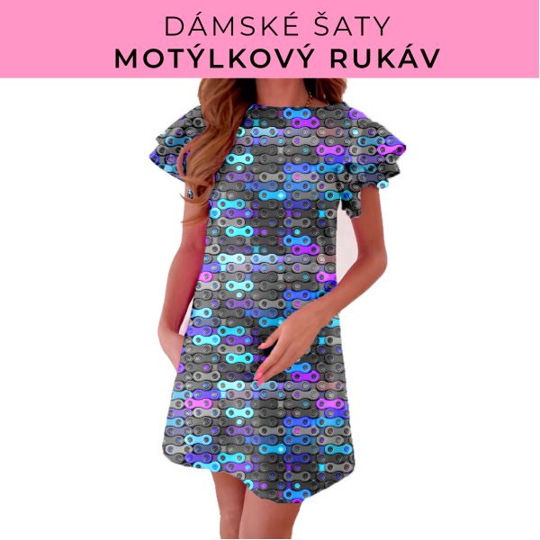 DÁMSKÝ střih - šaty s motýlkovým rukávem