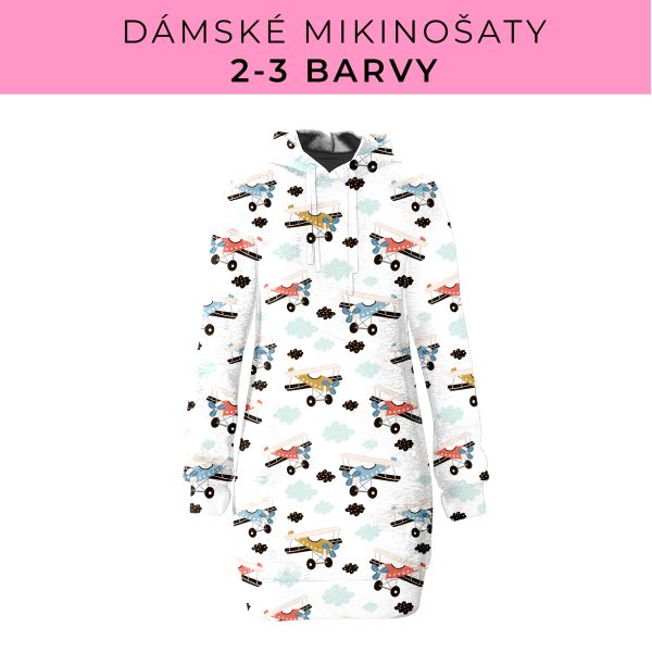 DÁMSKÝ střih - Mikinošaty 2-3 barvy