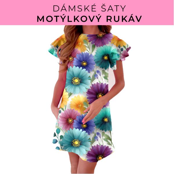 DÁMSKÝ střih - šaty s motýlkovým rukávem