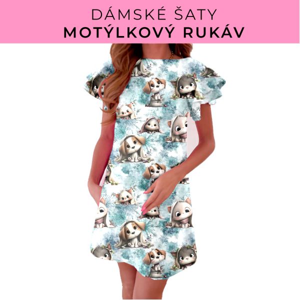 DÁMSKÝ střih - šaty s motýlkovým rukávem