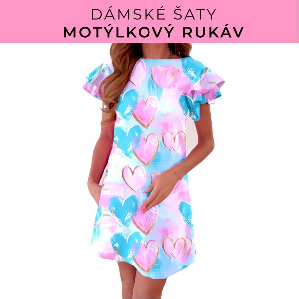 DÁMSKÝ střih - šaty s motýlkovým rukávem