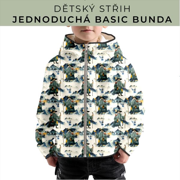 Dětský střih - jednoduchá dětská BASIC  bunda