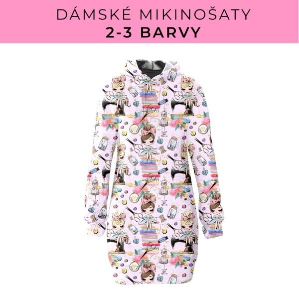 DÁMSKÝ střih - Mikinošaty 2-3 barvy