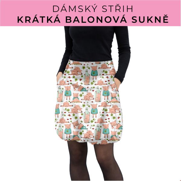Dámský střih - balonová krátká sukně