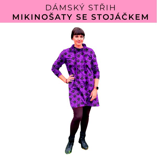Dámský střih - mikinové šaty se stojáčkem
