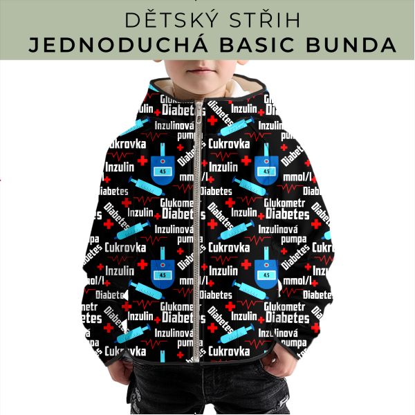 Dětský střih - jednoduchá dětská BASIC  bunda