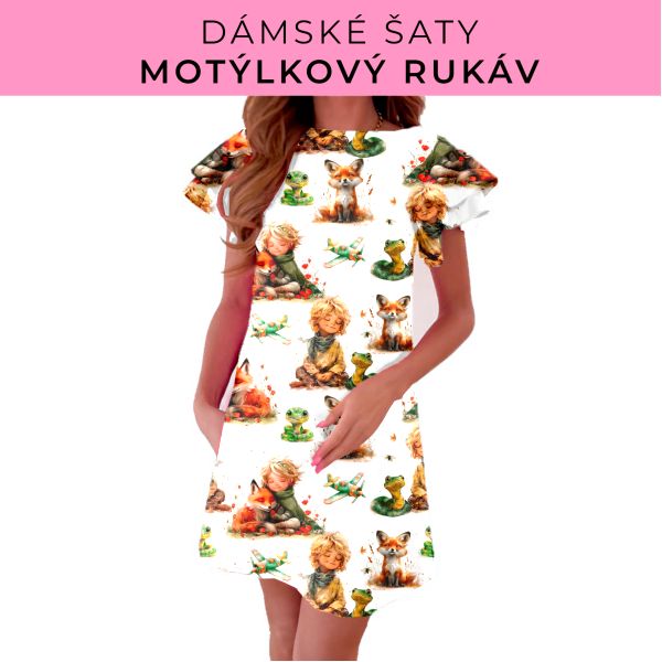 DÁMSKÝ střih - šaty s motýlkovým rukávem