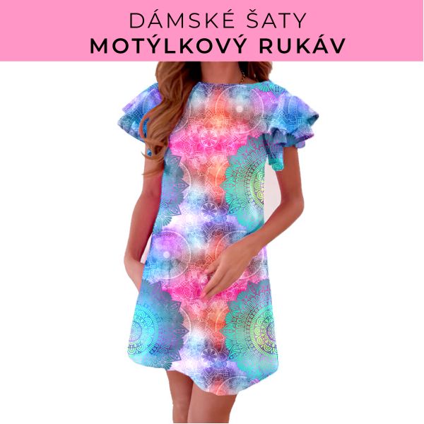 DÁMSKÝ střih - šaty s motýlkovým rukávem