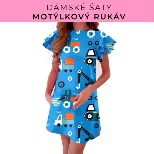 DÁMSKÝ střih - šaty s motýlkovým rukávem