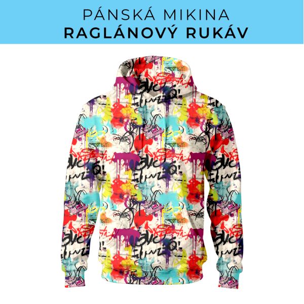 PÁNSKÝ střih - mikina raglan ZÁKLADNÍ s kapucí