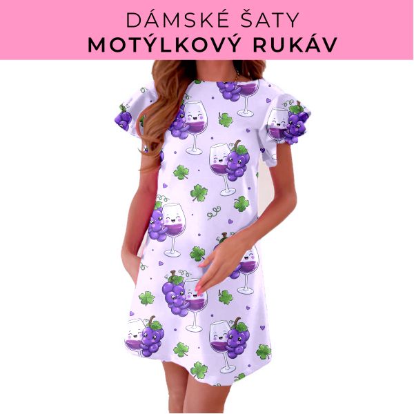 DÁMSKÝ střih - šaty s motýlkovým rukávem