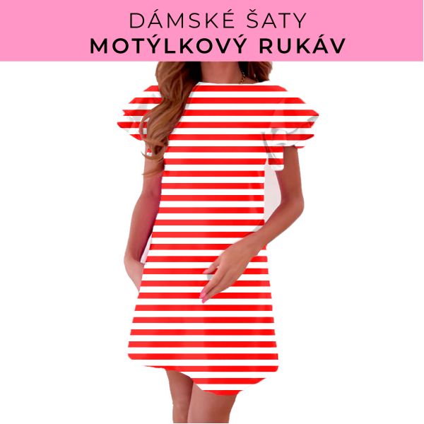 DÁMSKÝ střih - šaty s motýlkovým rukávem