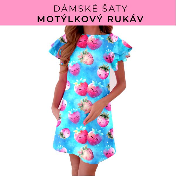 DÁMSKÝ střih - šaty s motýlkovým rukávem