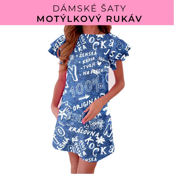 DÁMSKÝ střih - šaty s motýlkovým rukávem
