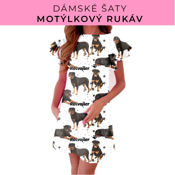 DÁMSKÝ střih - šaty s motýlkovým rukávem