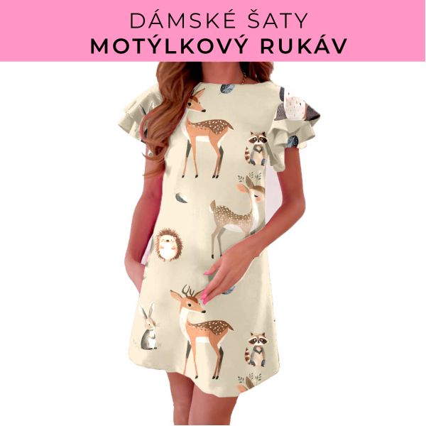 DÁMSKÝ střih - šaty s motýlkovým rukávem