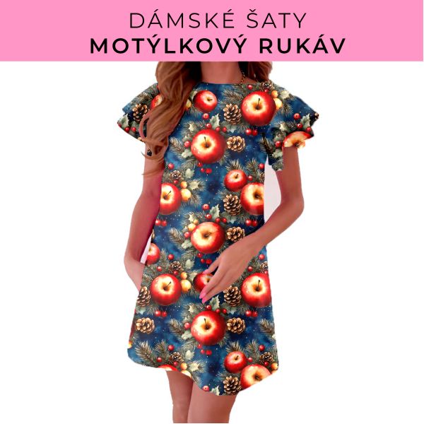DÁMSKÝ střih - šaty s motýlkovým rukávem