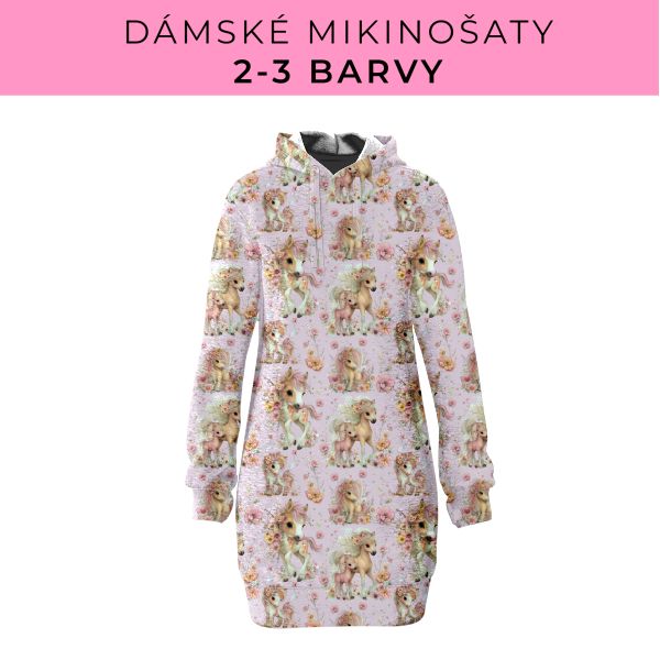 DÁMSKÝ střih - Mikinošaty 2-3 barvy