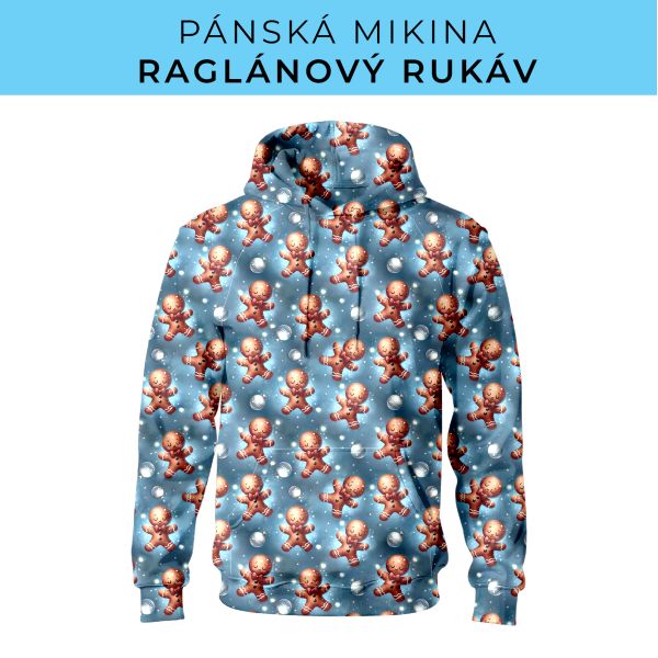 PÁNSKÝ střih - mikina raglan ZÁKLADNÍ s kapucí