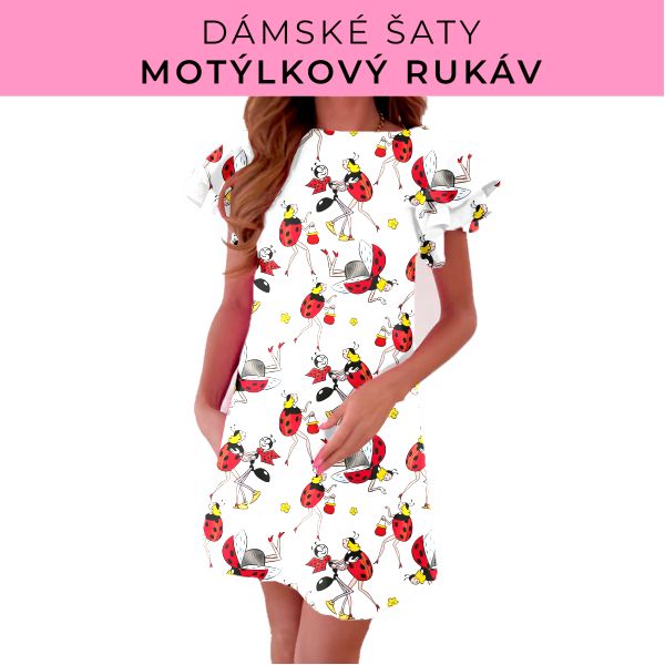 DÁMSKÝ střih - šaty s motýlkovým rukávem