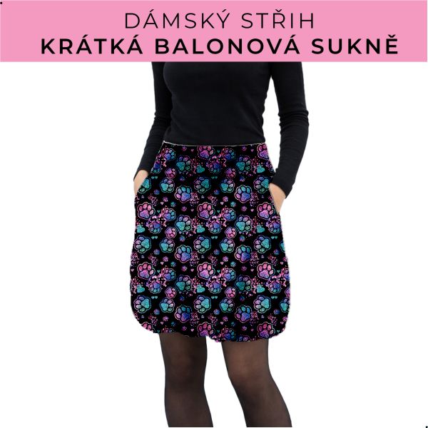 Dámský střih - balonová krátká sukně