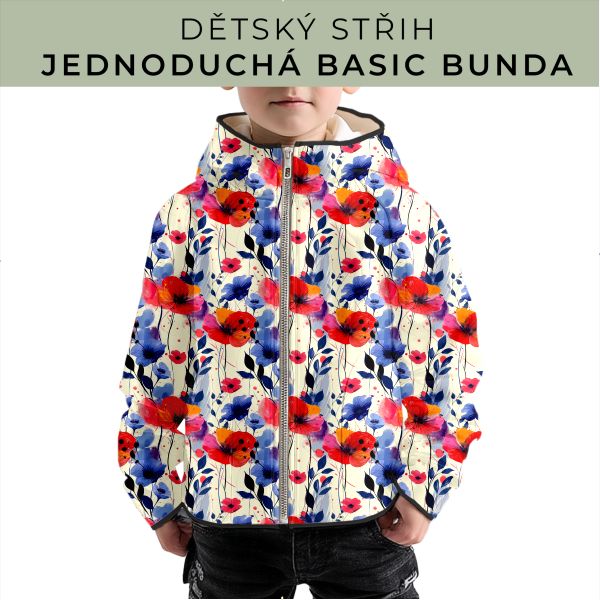 Dětský střih - jednoduchá dětská BASIC  bunda