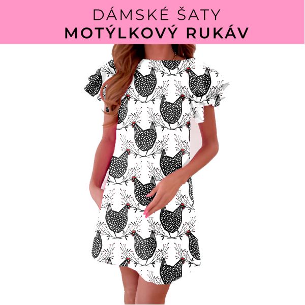 DÁMSKÝ střih - šaty s motýlkovým rukávem