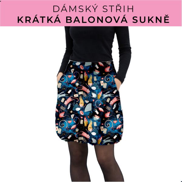 Dámský střih - balonová krátká sukně