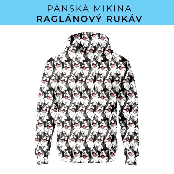PÁNSKÝ střih - mikina raglan ZÁKLADNÍ s kapucí