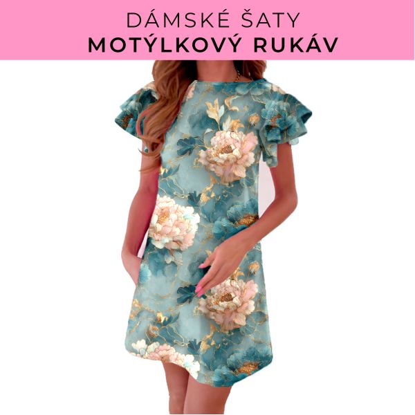 DÁMSKÝ střih - šaty s motýlkovým rukávem