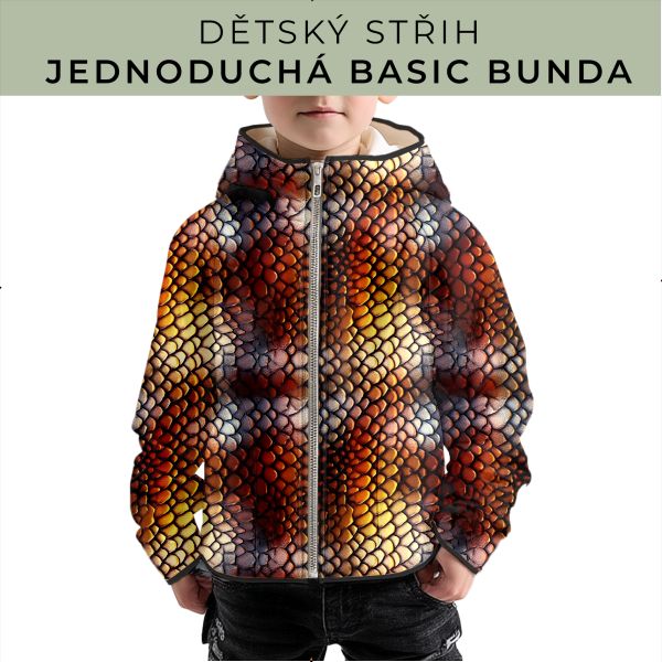 Dětský střih - jednoduchá dětská BASIC  bunda
