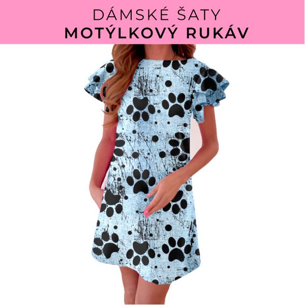 DÁMSKÝ střih - šaty s motýlkovým rukávem