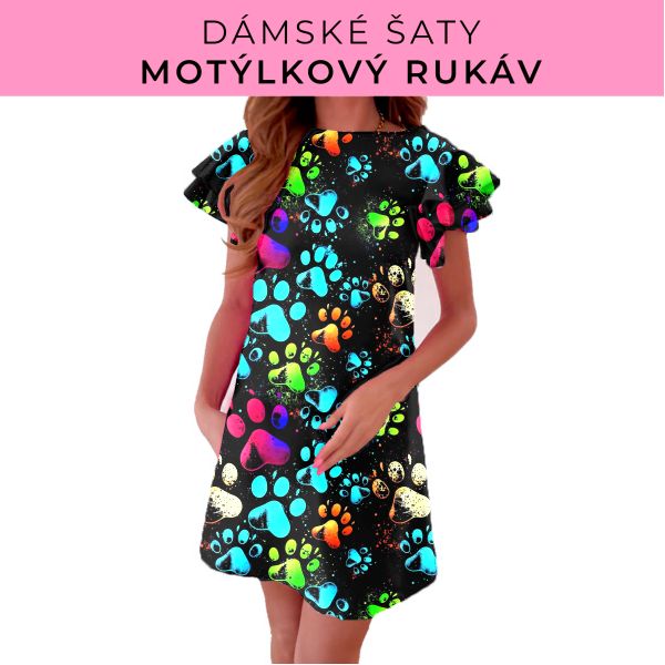 DÁMSKÝ střih - šaty s motýlkovým rukávem