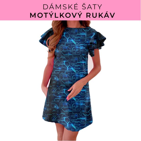 DÁMSKÝ střih - šaty s motýlkovým rukávem