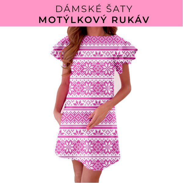 DÁMSKÝ střih - šaty s motýlkovým rukávem