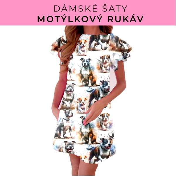 DÁMSKÝ střih - šaty s motýlkovým rukávem