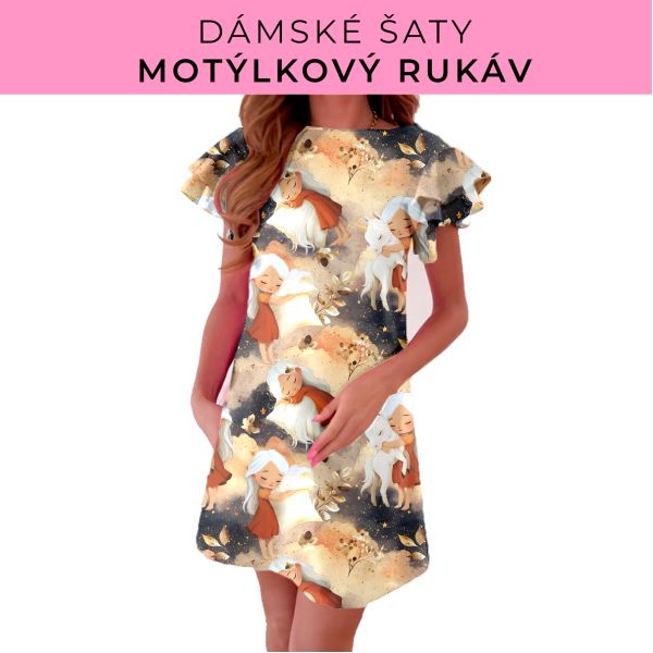 DÁMSKÝ střih - šaty s motýlkovým rukávem