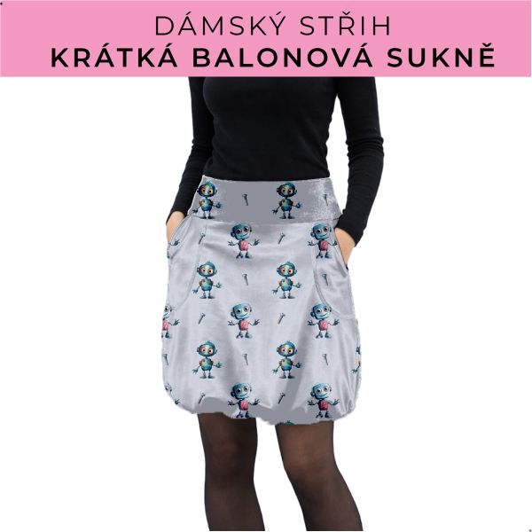 Dámský střih - balonová krátká sukně