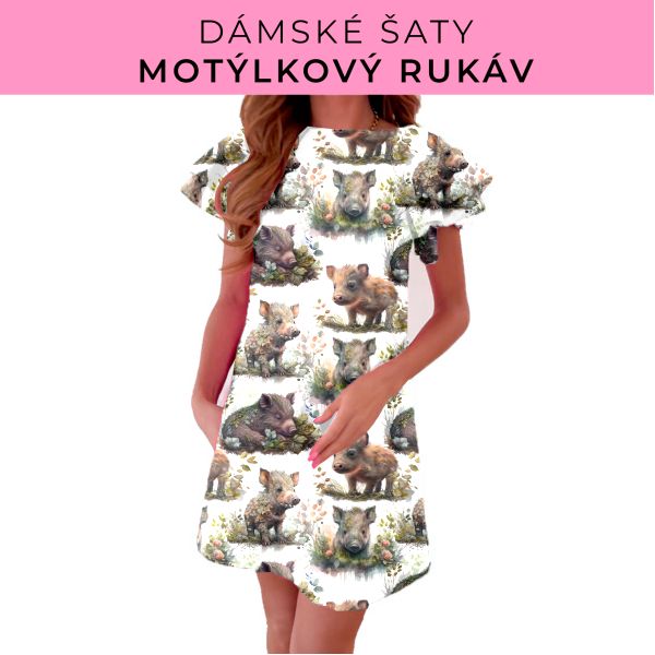 DÁMSKÝ střih - šaty s motýlkovým rukávem