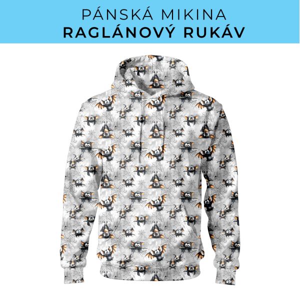 PÁNSKÝ střih - mikina raglan ZÁKLADNÍ s kapucí