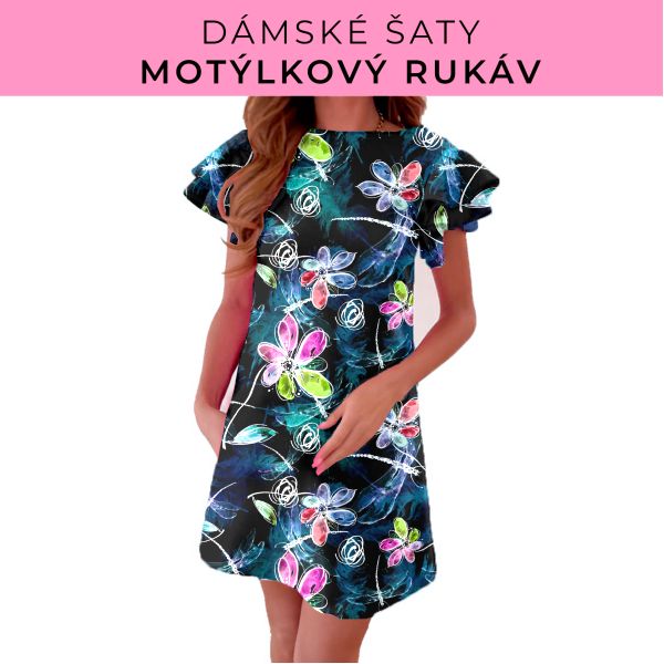 DÁMSKÝ střih - šaty s motýlkovým rukávem