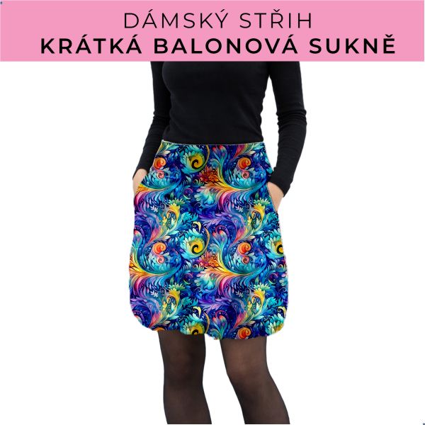 Dámský střih - balonová krátká sukně